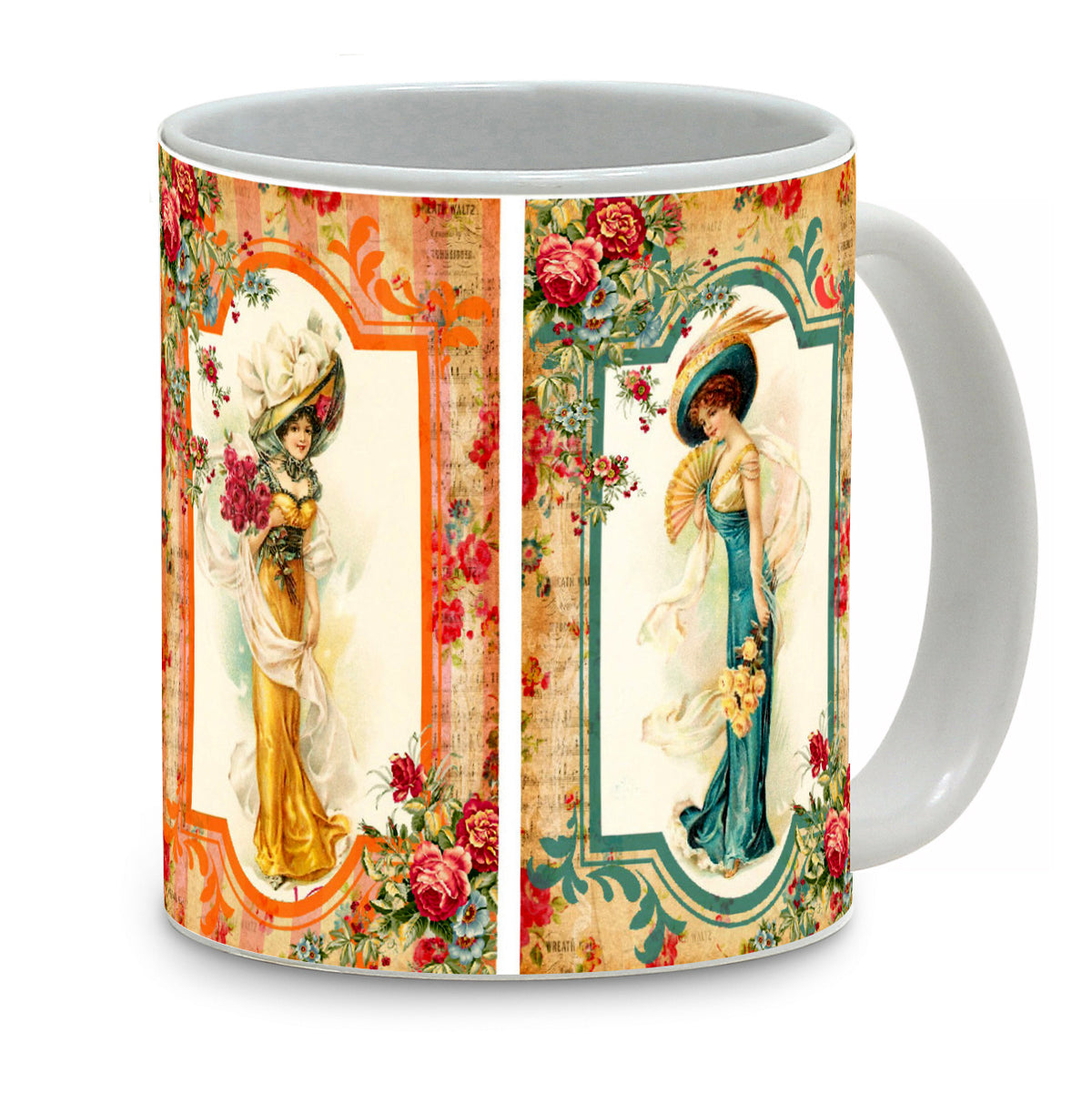 SUBLIMART: Damas - Mug featuring a beautiful 18th Century Damas - Artistica.com