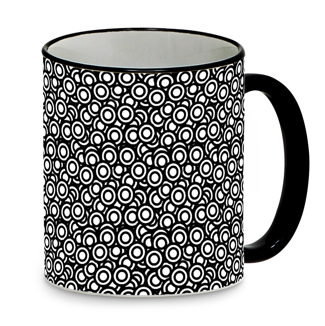 SUBLIMART: B&W Beauty  - Mug featuring a dramatic circle design in black and white - Artistica.com