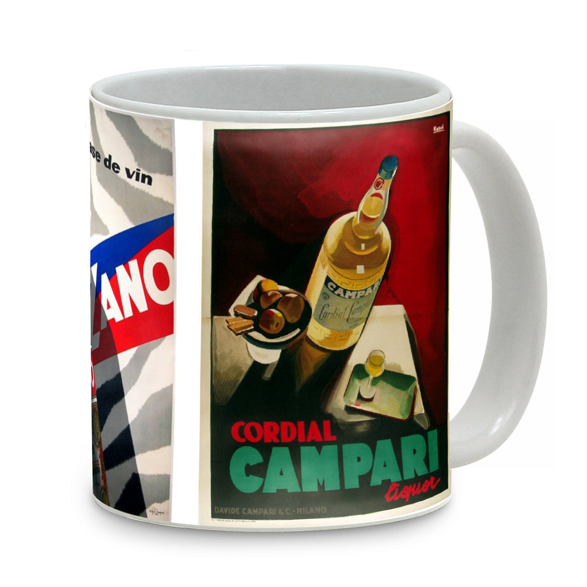 SUBLIMART: Bella Italia - Mug featuring Italian vintage posters (Aperol, Cinzano, Campari) - Artistica.com