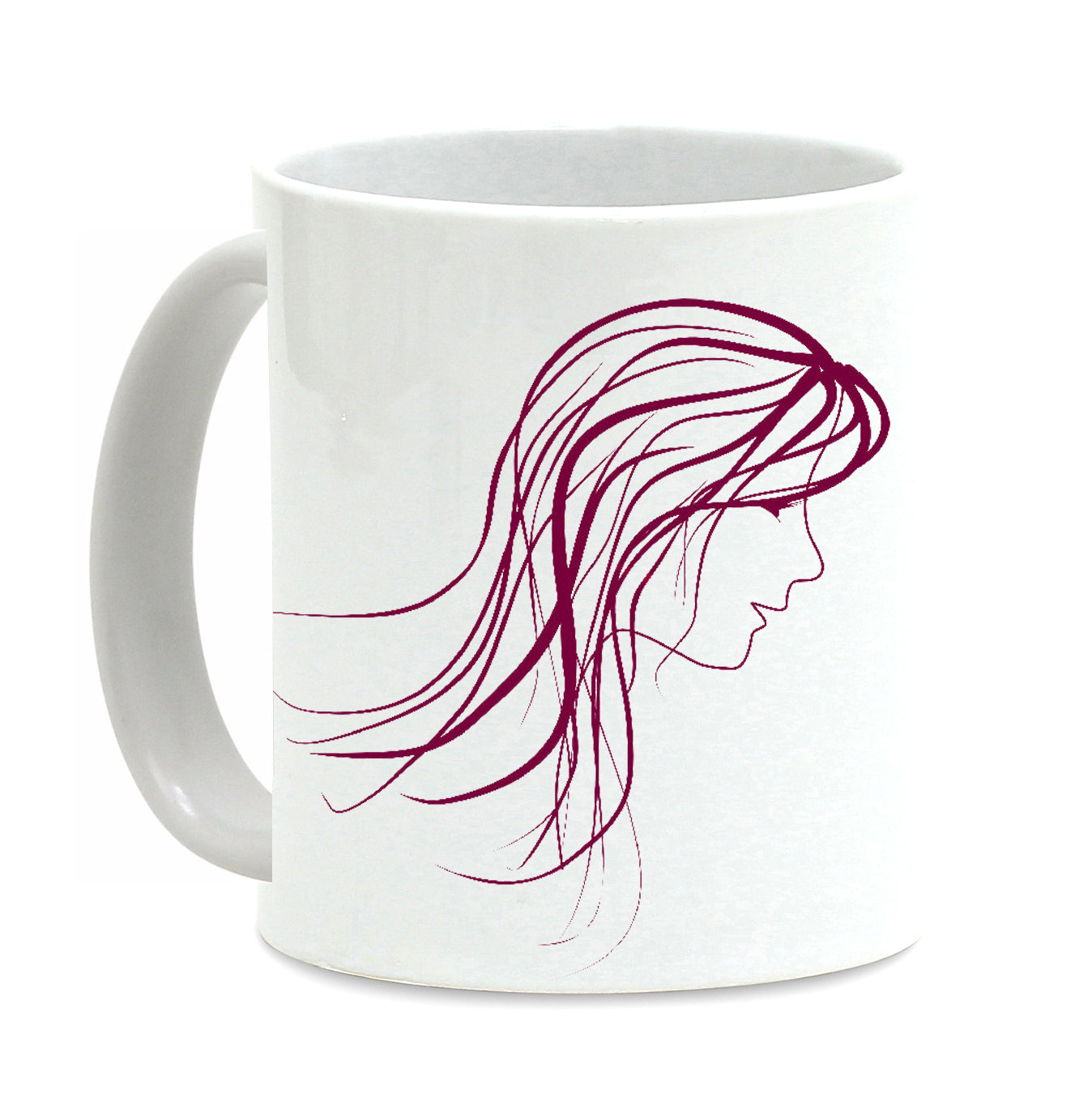 SUBLIMART: Bella Donna Lineart - Mug featuring styled hand drawn trendy women profiles drawings. - Artistica.com