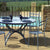 CERAMIC STONE TABLE + IRON BASE: MARSIGLIA Design - Hand Painted in Deruta, Italy. - Artistica.com
