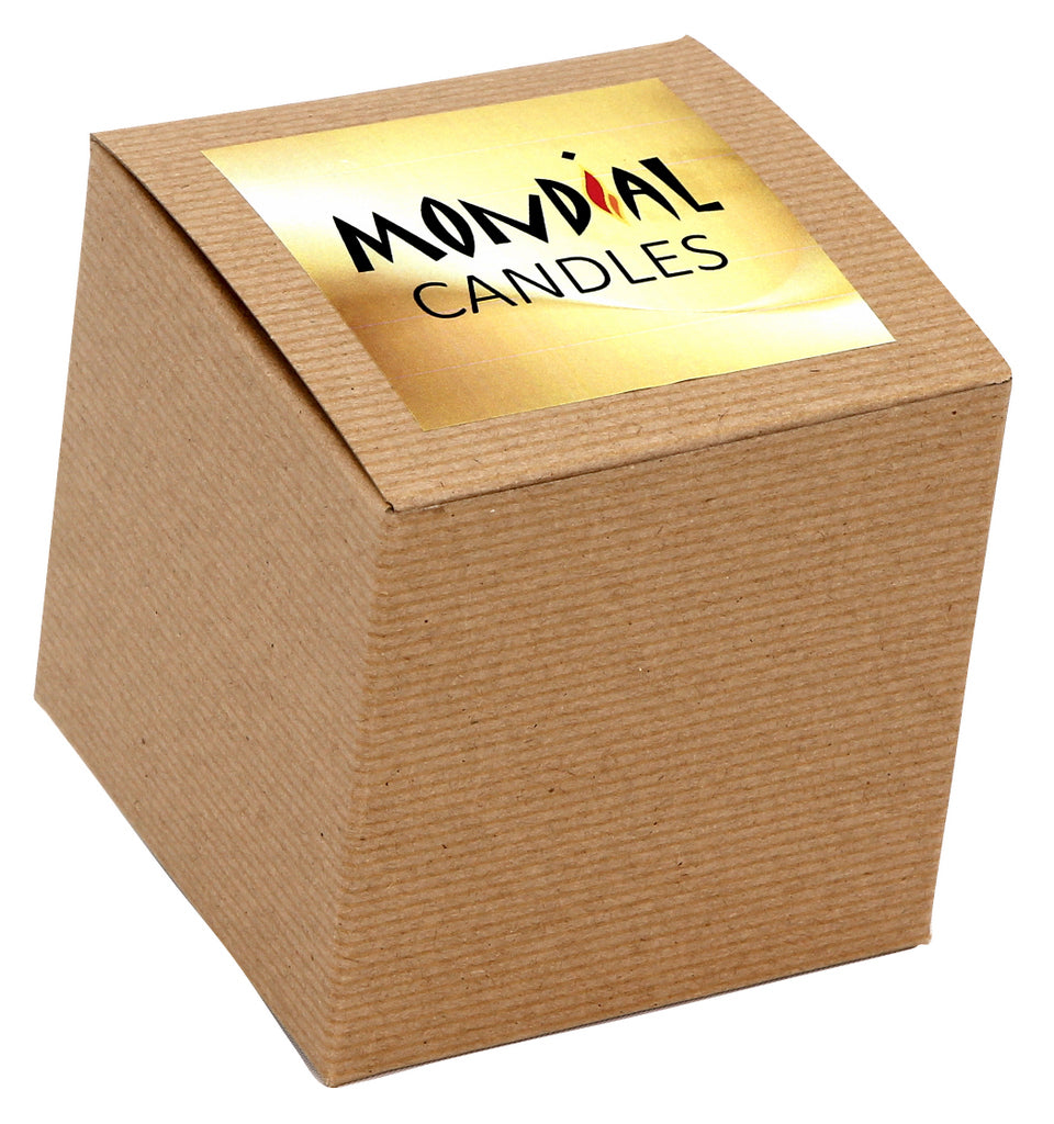 MONDIAL CANDLES: BIANCA Collection - Ceramic Square Container Candle with Antique Silver Crucifix - Artistica.com