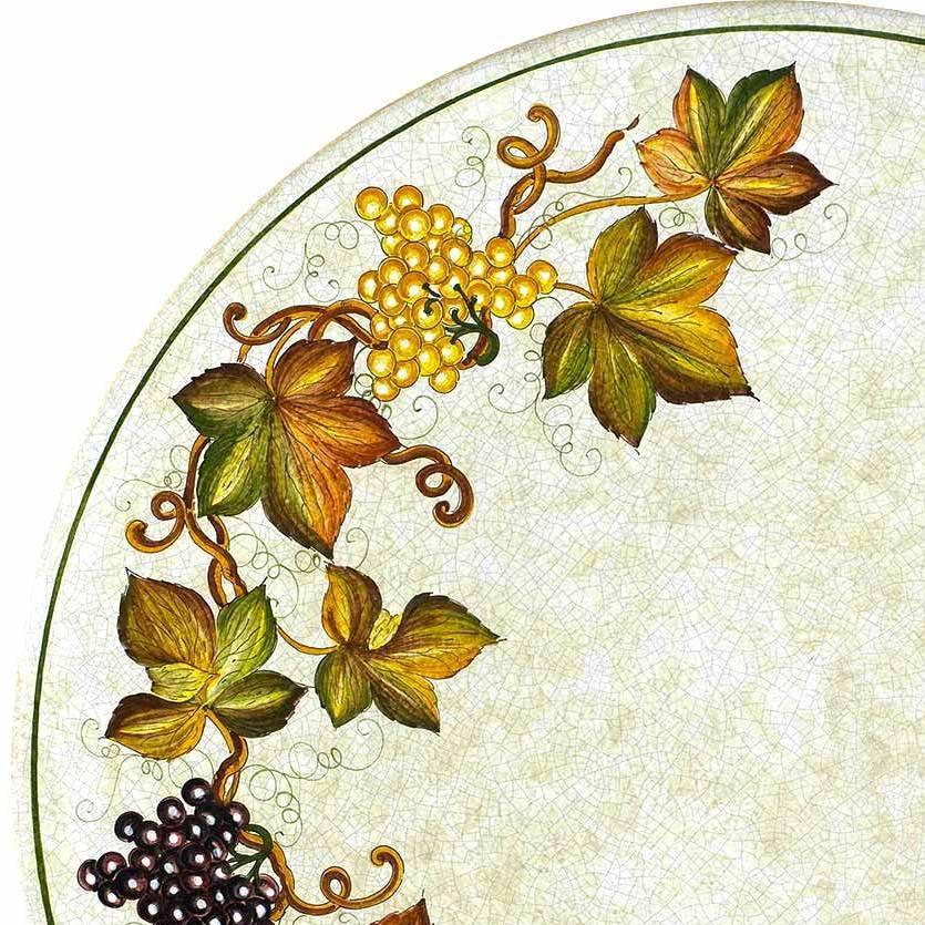 CERAMIC STONE TABLE + IRON BASE: MONTEFALCO Design - Hand Painted in Deruta, Italy. - Artistica.com