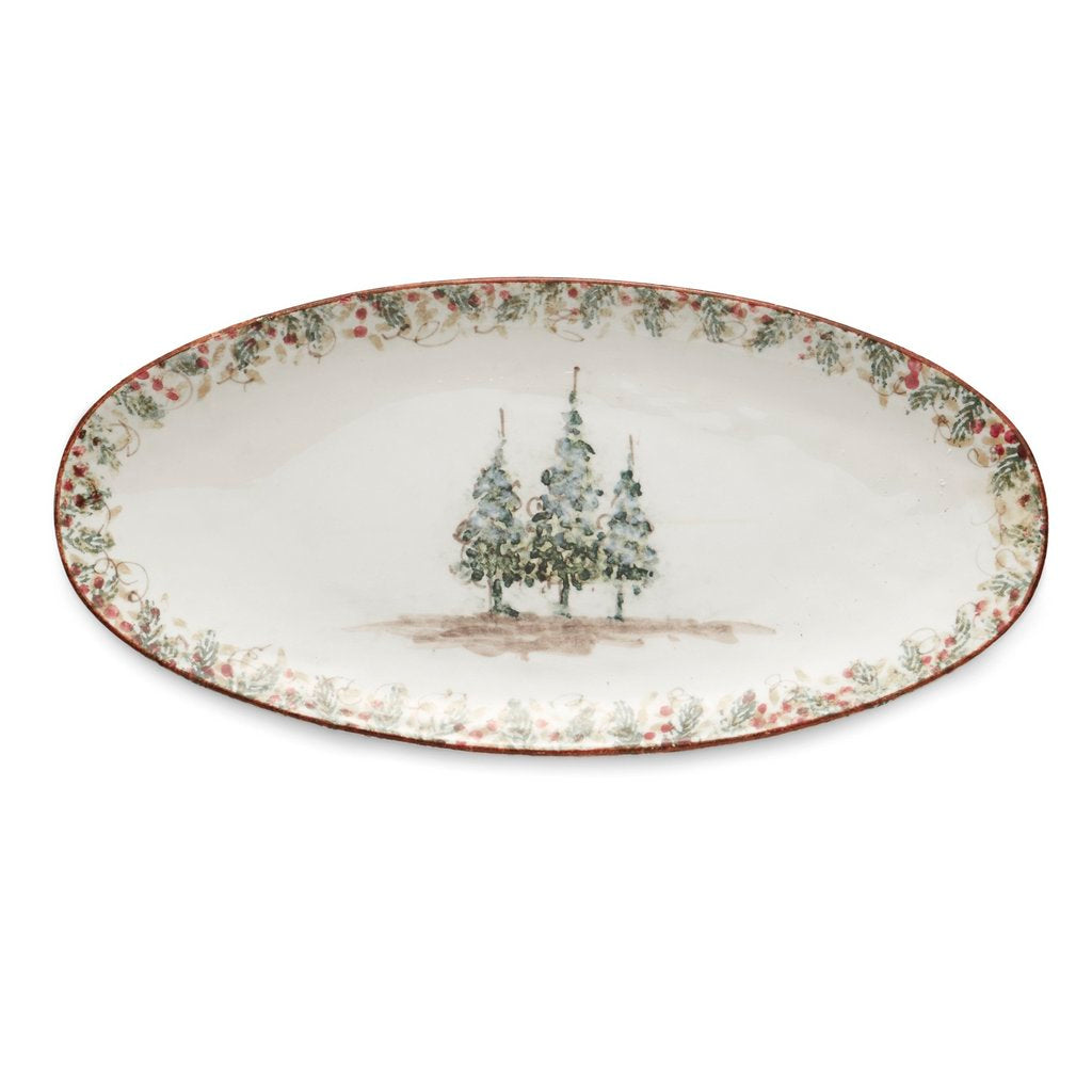 ARTE ITALICA: Natale Long Oval Platter - Artistica.com