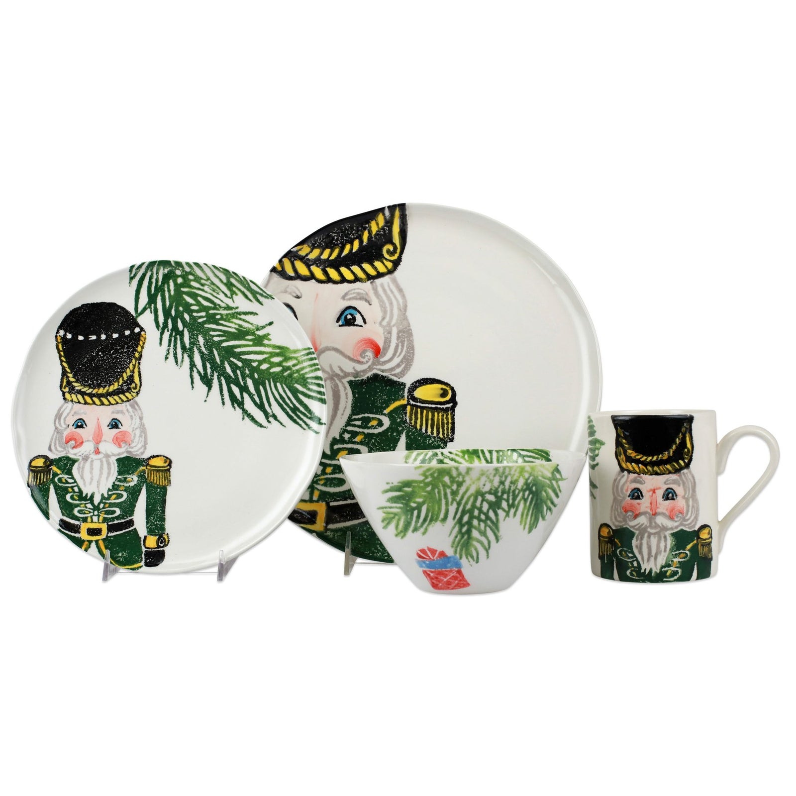 VIETRI: Nutcrackers Green Four-Piece Place Setting - Artistica.com