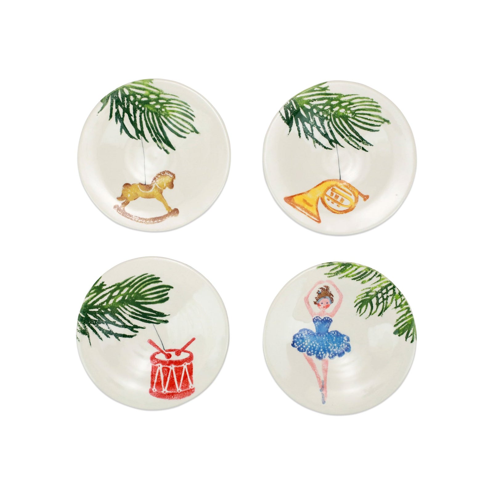 VIETRI: NUTCRACKERS ASSORTED CANAPE PLATES - SET OF 4 - Artistica.com