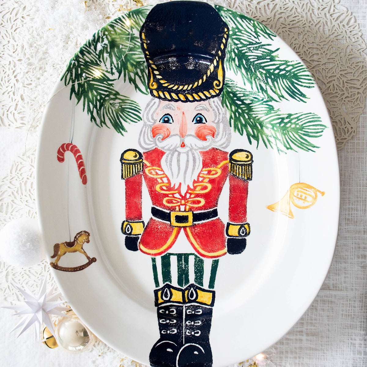 VIETRI: NUTCRACKERS LARGE OVAL PLATTER - Artistica.com