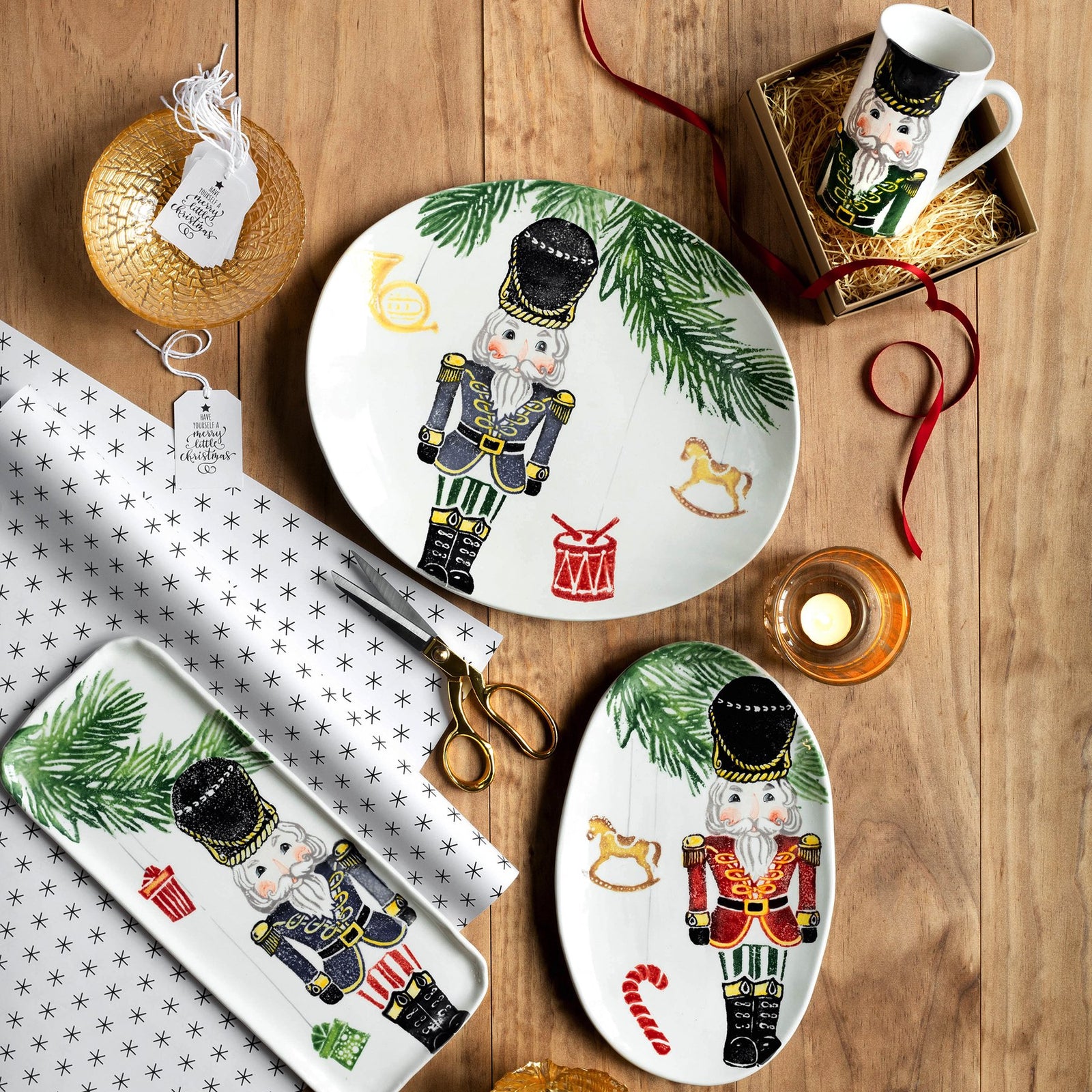 VIETRI: NUTCRACKERS NARROW RECTANGULAR PLATTER - Artistica.com