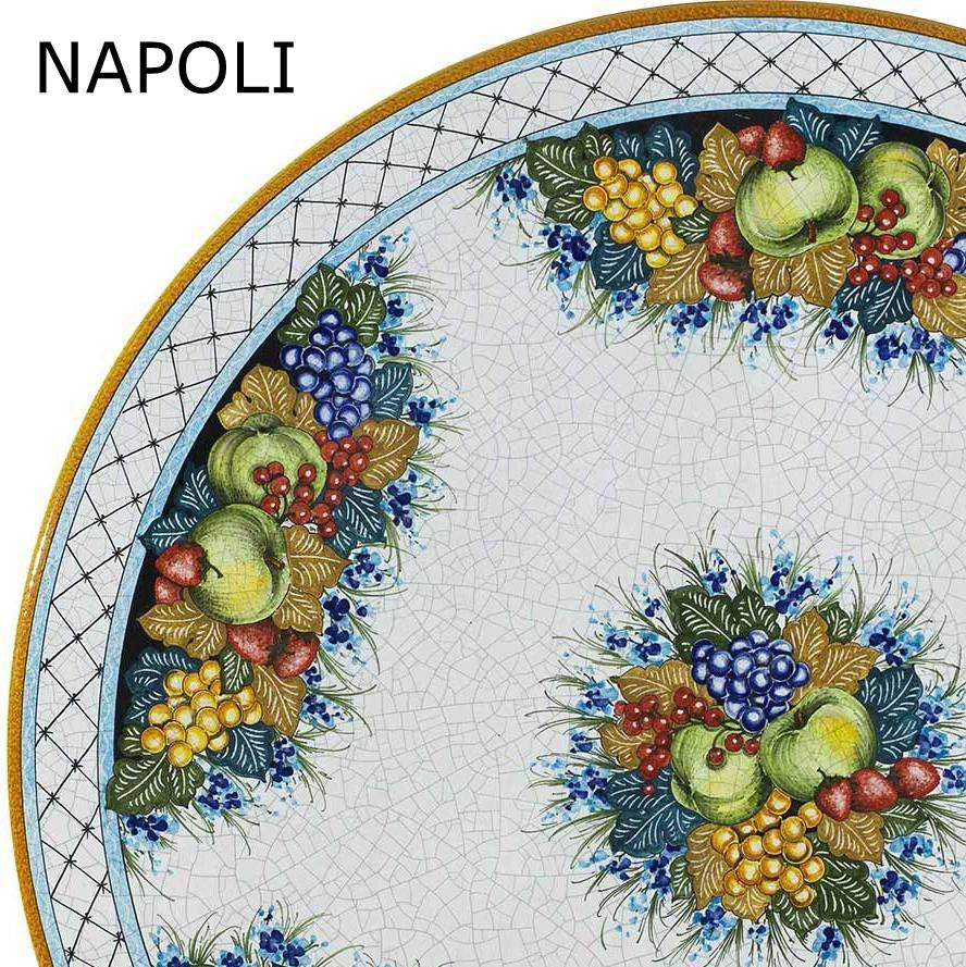 WROUGHT IRON BENCH WITH CERAMIC TOP: Large Curved model design (Seats Two) in Deruta, Italy. - Artistica.com