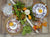 ORVIETO RED ROOSTER: Salad Bowl (Medium) [STRIPED RIM] - Artistica.com