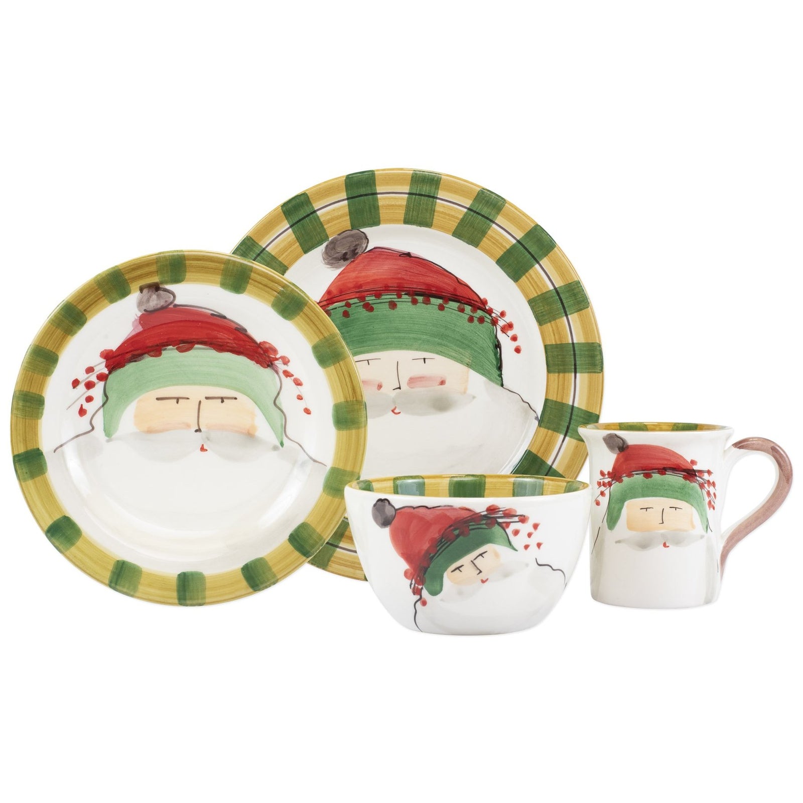 VIETRI: Old St. Nick Green Hat Four-Piece Place Setting - Artistica.com