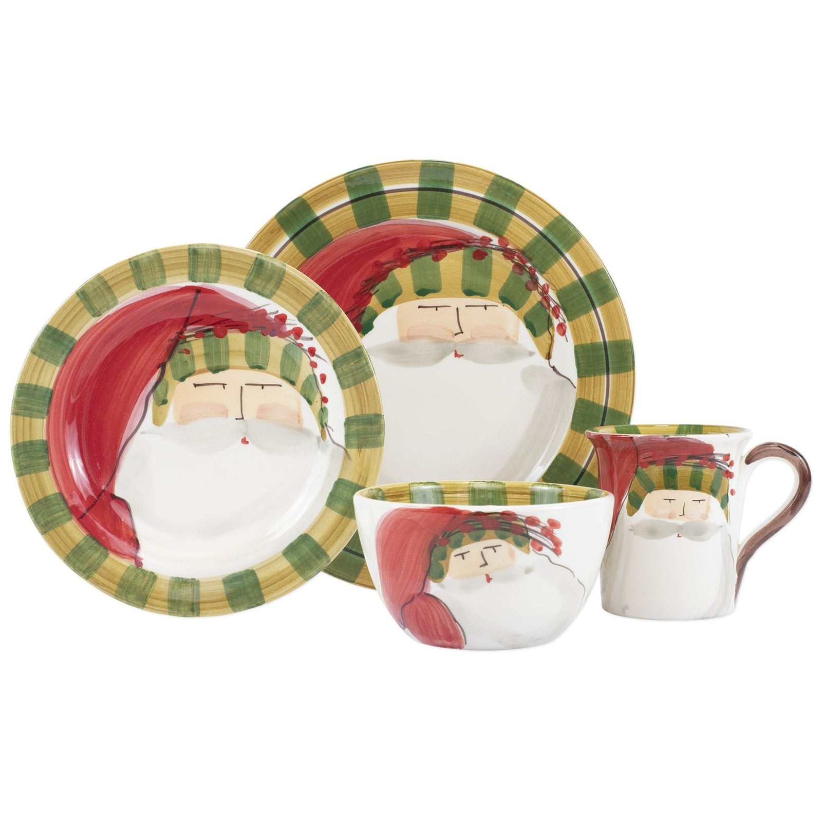 VIETRI: Old St. Nick Striped Hat Four-Piece Place Setting - Artistica.com