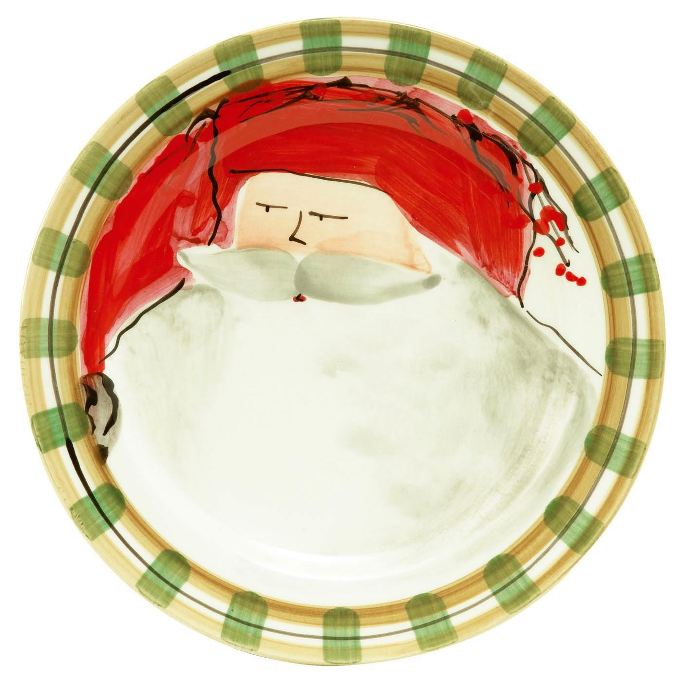 VIETRI: Old St Nick Red Hat Dinner Plate - Artistica.com