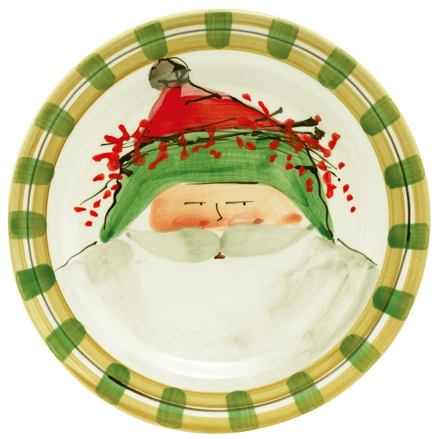 VIETRI: Old St Nick Green Hat Dinner Plate - Artistica.com