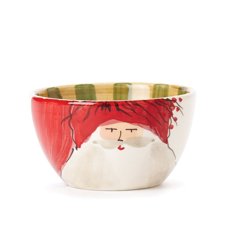 VIETRI: Old St Nick Cereal Bowl Red Hat - Artistica.com