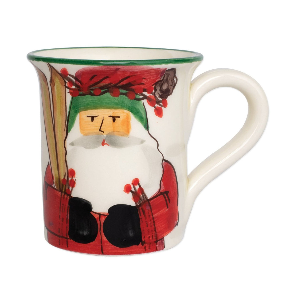 VIETRI: Old St. Nick Mug - Skiing - Artistica.com
