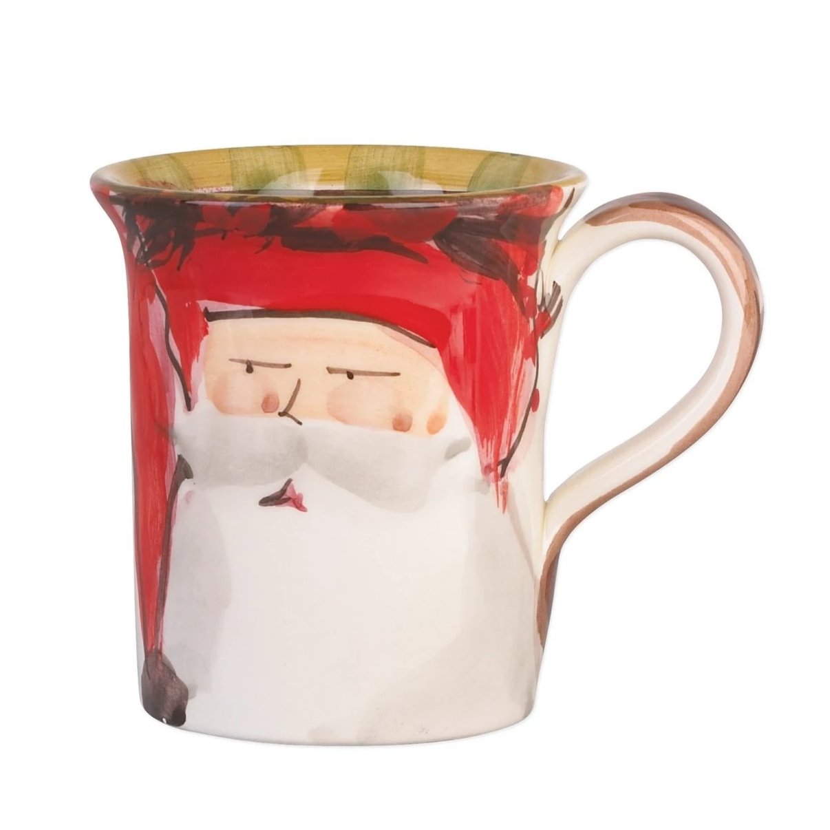 VIETRI: Old St Nick Mug 14 OZ - Green Hat - Artistica.com