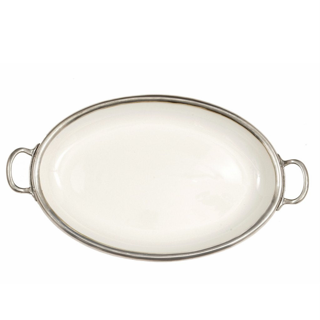 ARTE ITALICA: Tuscan Oval Tray with Handles - Artistica.com