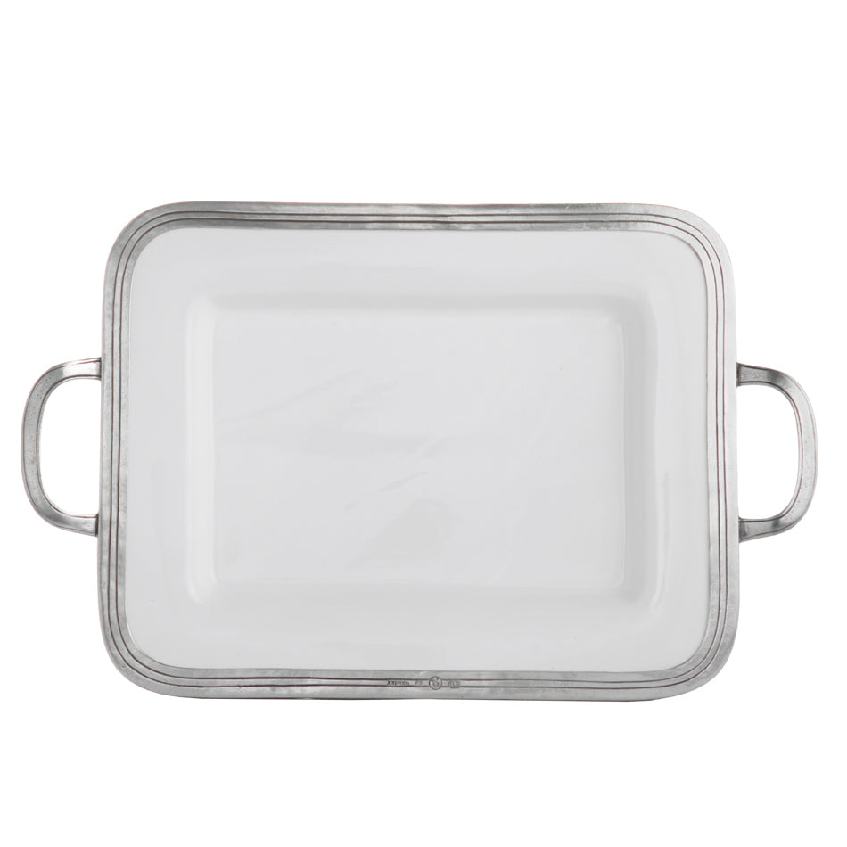 ARTE ITALICA: Tuscan Small Rectangular Tray with Handles - Artistica.com