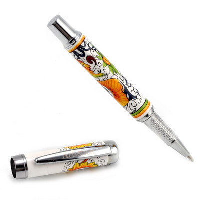 ART PEN: Artistica ROLLER BALL pen Ceramic Porcelain Raffaellesco Deruta design - Artistica.com