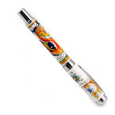 ART PEN: Artistica ROLLER BALL pen Ceramic Porcelain Raffaellesco Deruta design - Artistica.com
