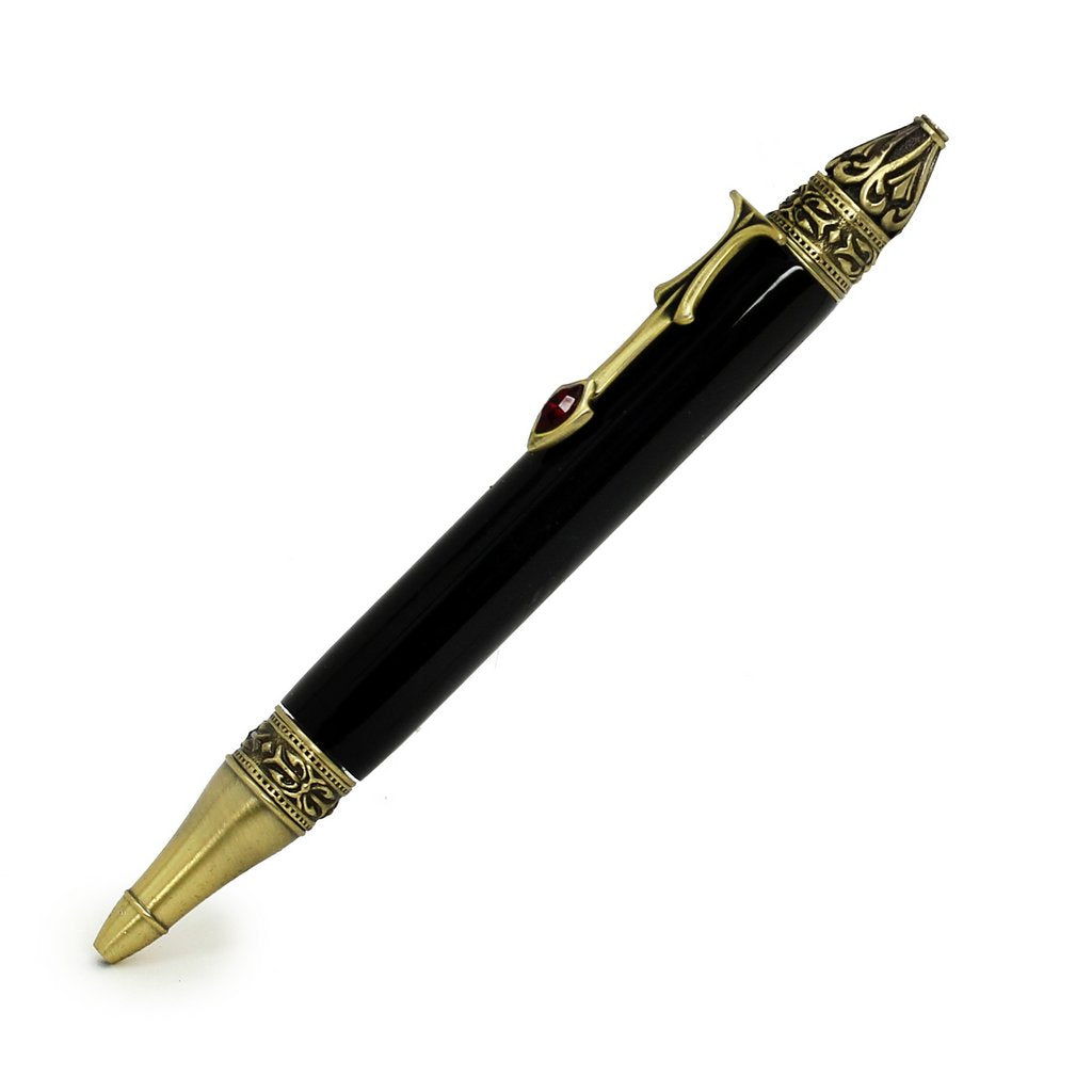 ART-PEN: Handcrafted Luxury Twist Pen - Deruta Perugino - Ant. Brass with Black body.