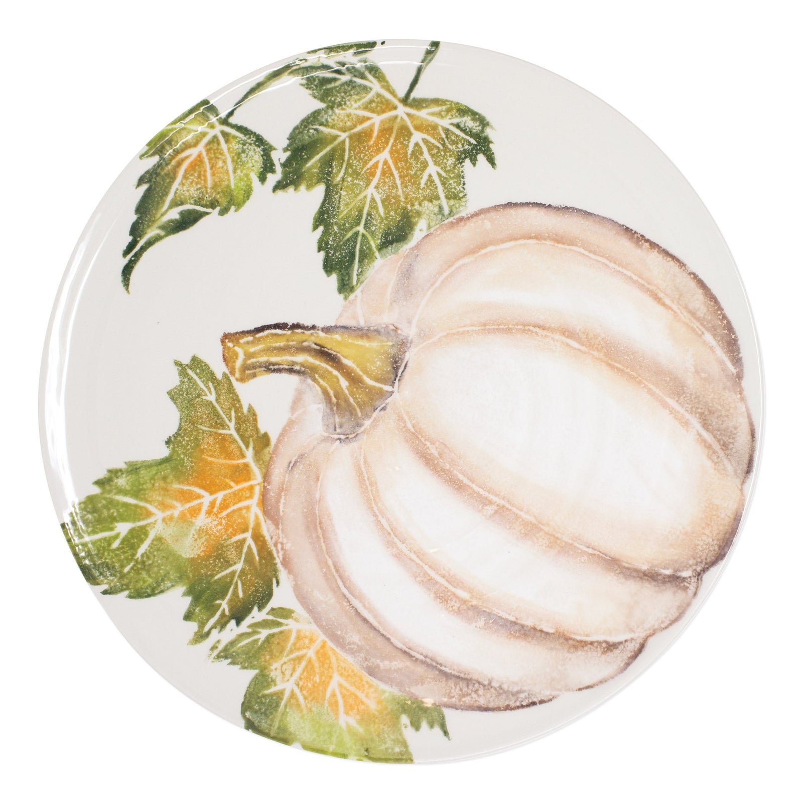 VIETRI: Pumpkins Round Platter w/ Pumpkin - Artistica.com