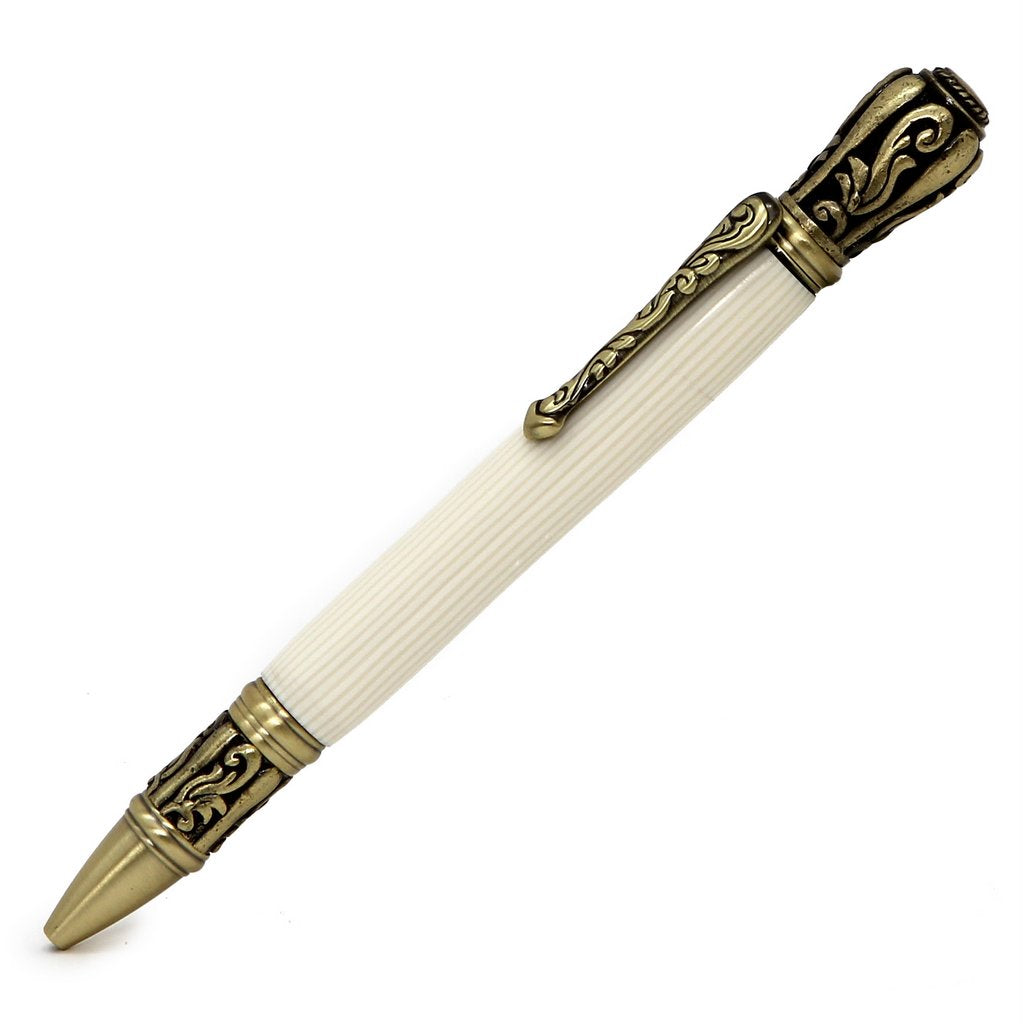 ART-PEN: Handcrafted Luxury Twist Pen - Deruta Perugino - Ant. Brass w 