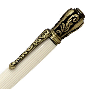 ART-PEN: Handcrafted Luxury Twist Pen - Deruta Perugino - Ant. Brass with Artisan Casein body. - Artistica.com