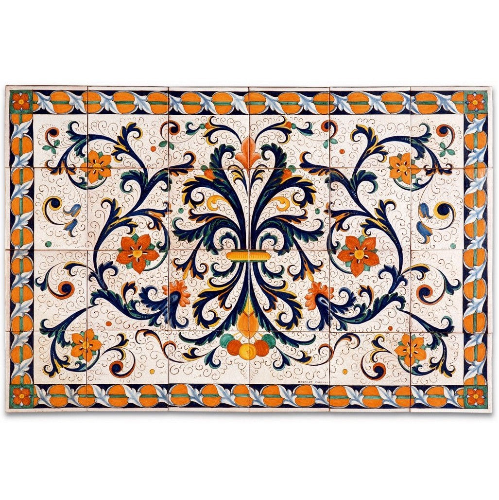 ANTICA DERUTA: WALL PANEL BACKSPLASH RICCO DERUTA RECTANGULAR - Artistica.com