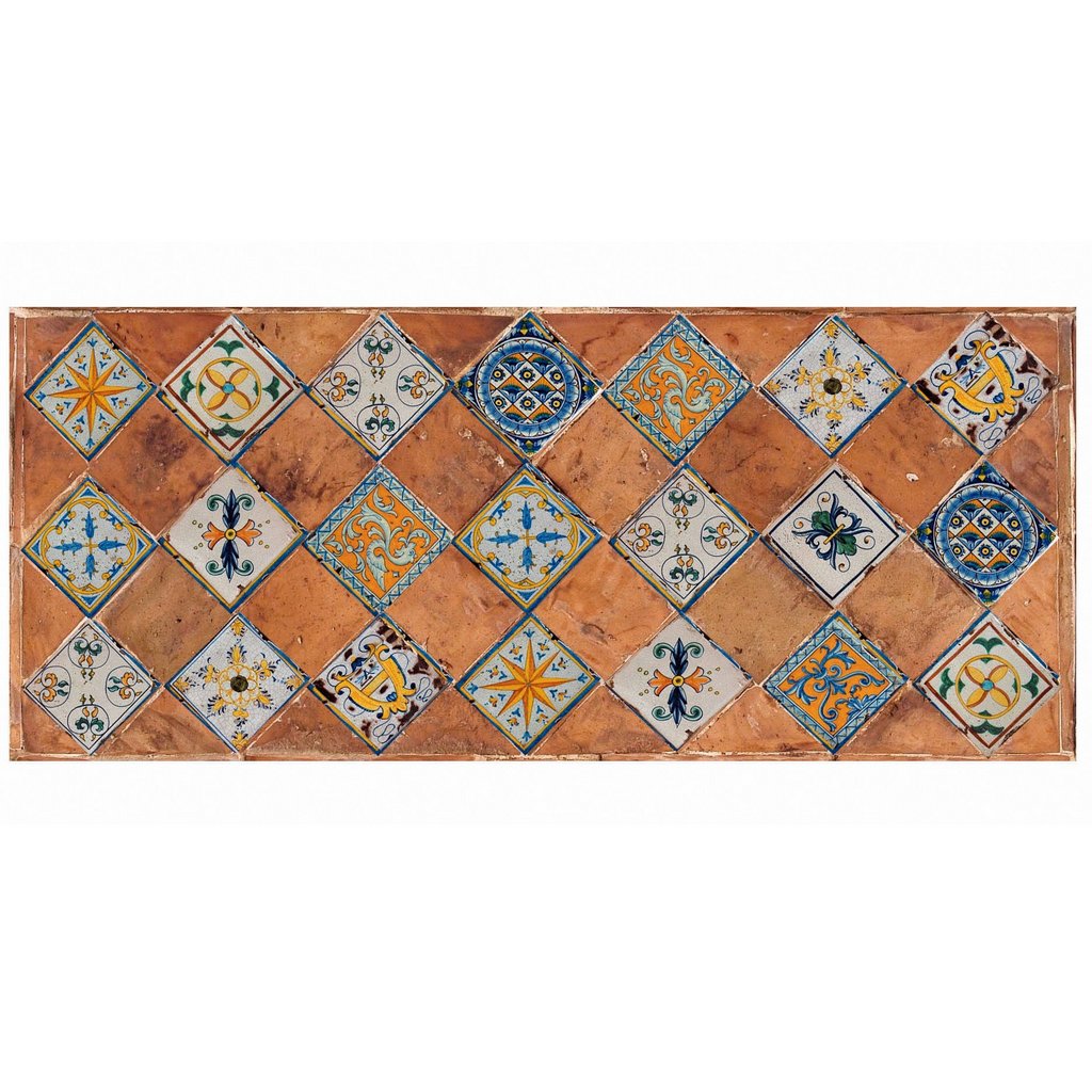 ANTICA DERUTA: WALL PANEL BACKSPLASH PATCHWORK TERRACOTTA - Artistica.com