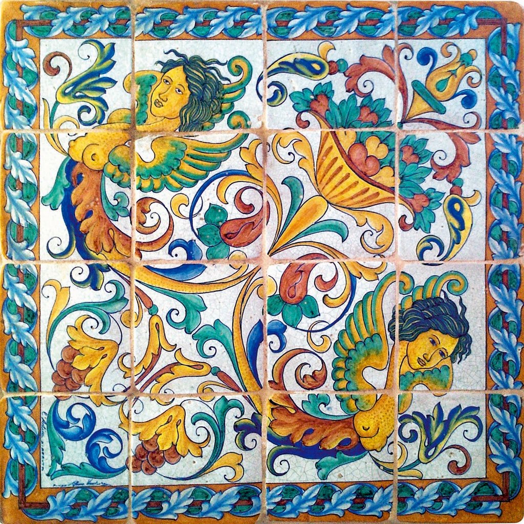 ANTICA DERUTA: WALL PANEL BACKSPLASH CORNOCOPIA - Artistica.com