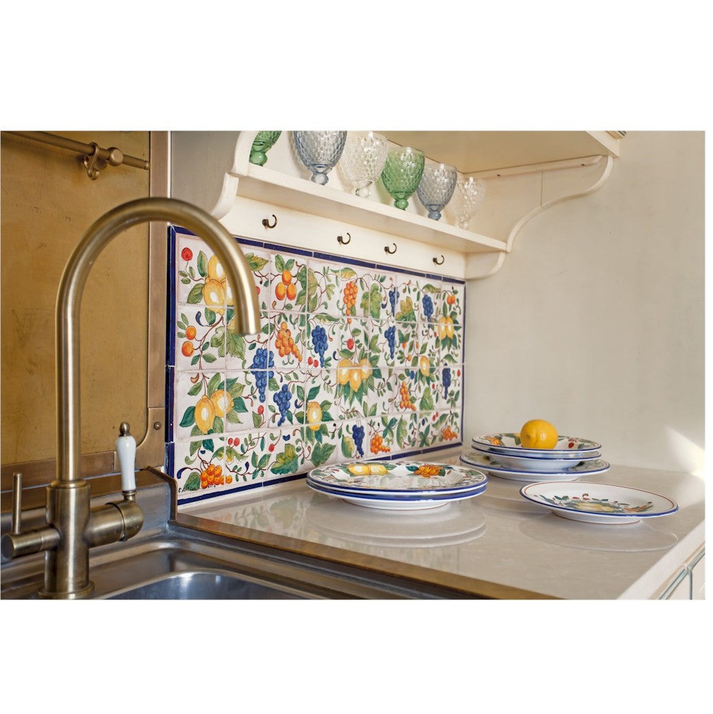 ANTICA DERUTA: WALL PANEL BACKSPLASH MEDITERRANEAN FRUITS - Artistica.com