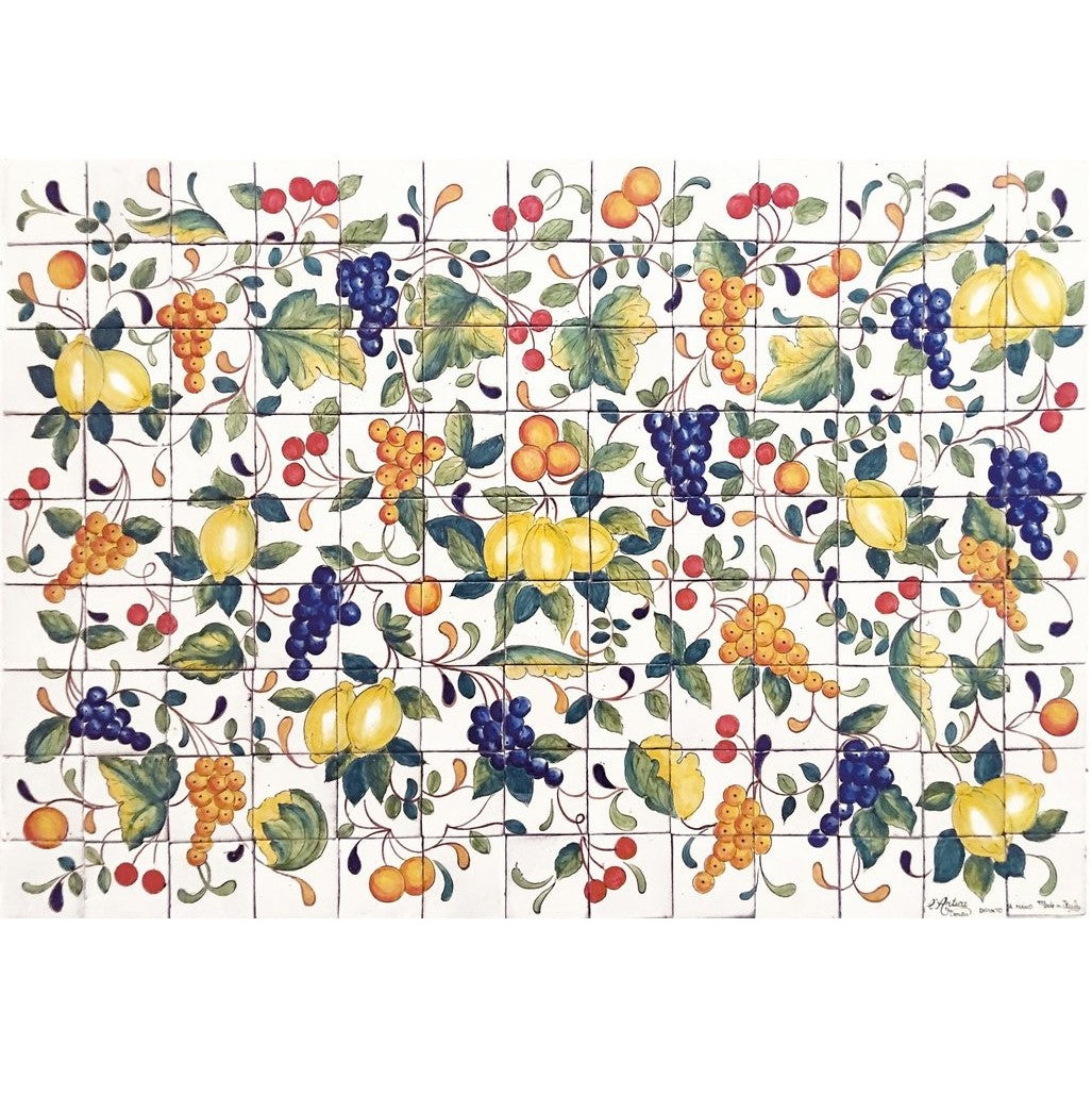 ANTICA DERUTA: WALL PANEL BACKSPLASH MEDITERRANEAN FRUITS - Artistica.com