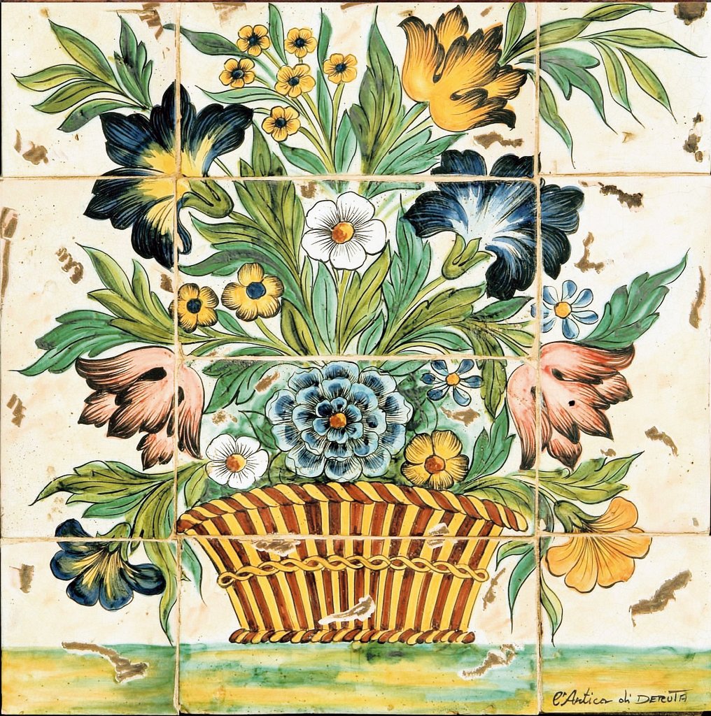 ANTICA DERUTA: WALL PANEL BACKSPLASH FIORI - Artistica.com