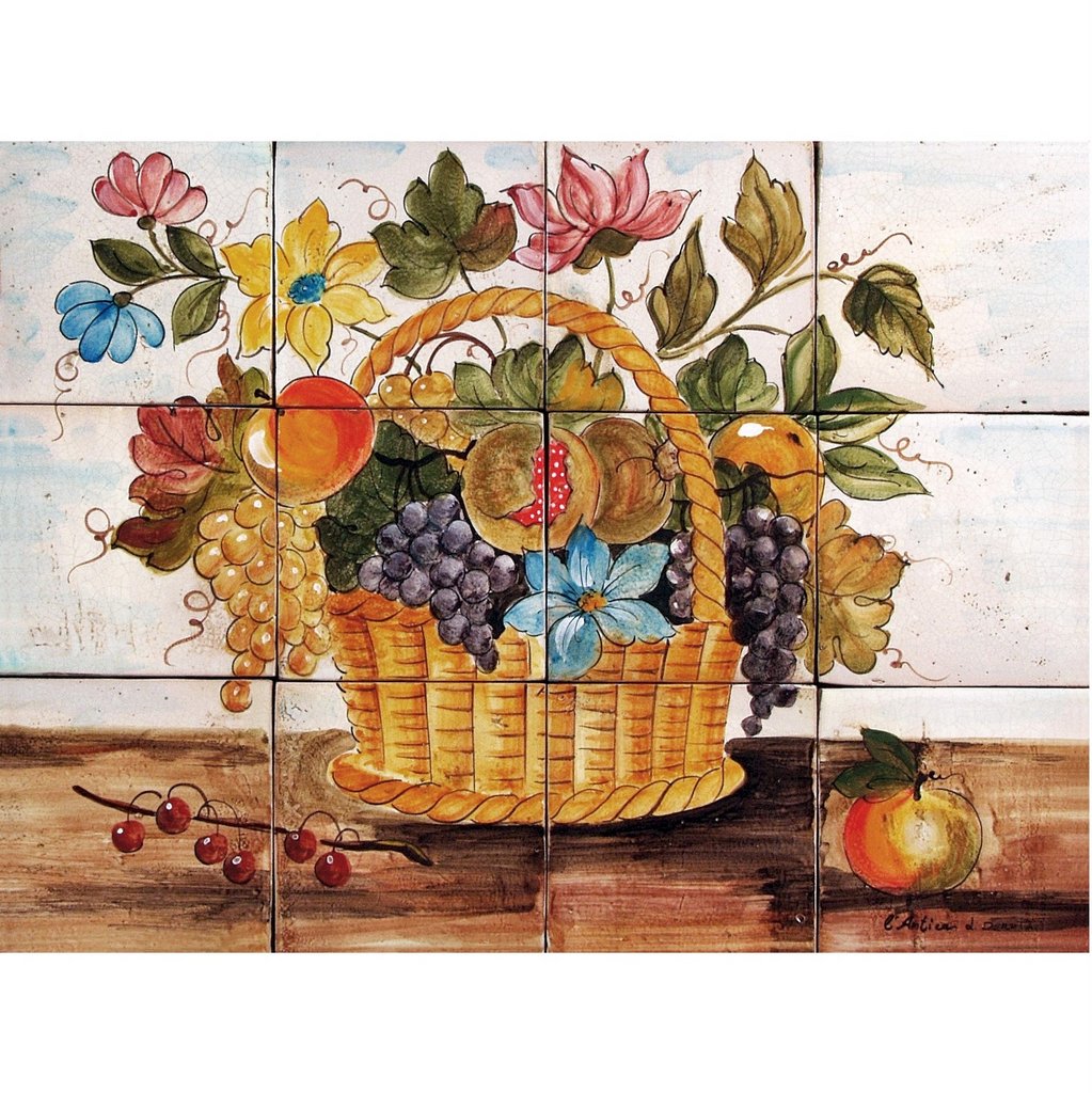 ANTICA DERUTA: WALL PANEL BACKSPLASH FIORI - Artistica.com
