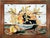 ANTICA DERUTA: Hand Painted Framed Ceramic Tiles Panel - Black Grape - Artistica.com