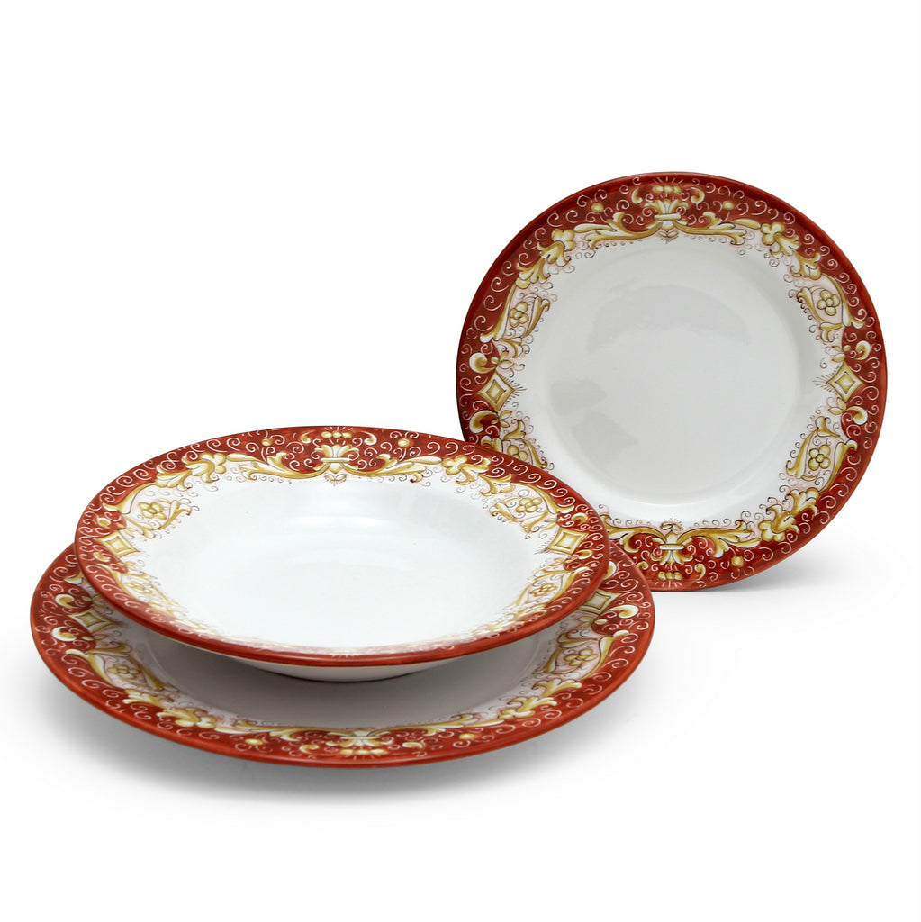 DERUTA COLORI: 3 Pieces Place Setting Bundle - CORAL RED - Artistica.com