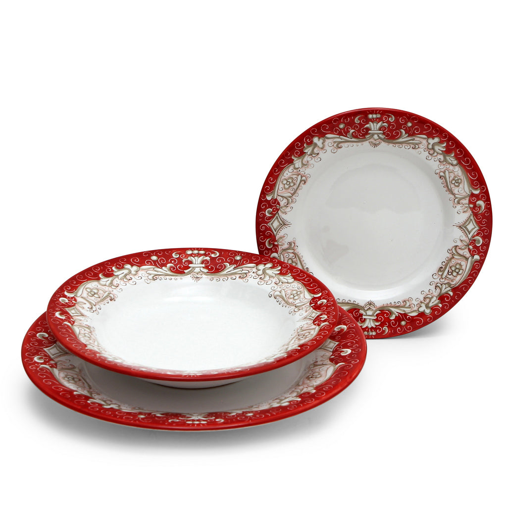 DERUTA COLORI: 3 Pieces Place Setting Bundle - RED - Artistica.com