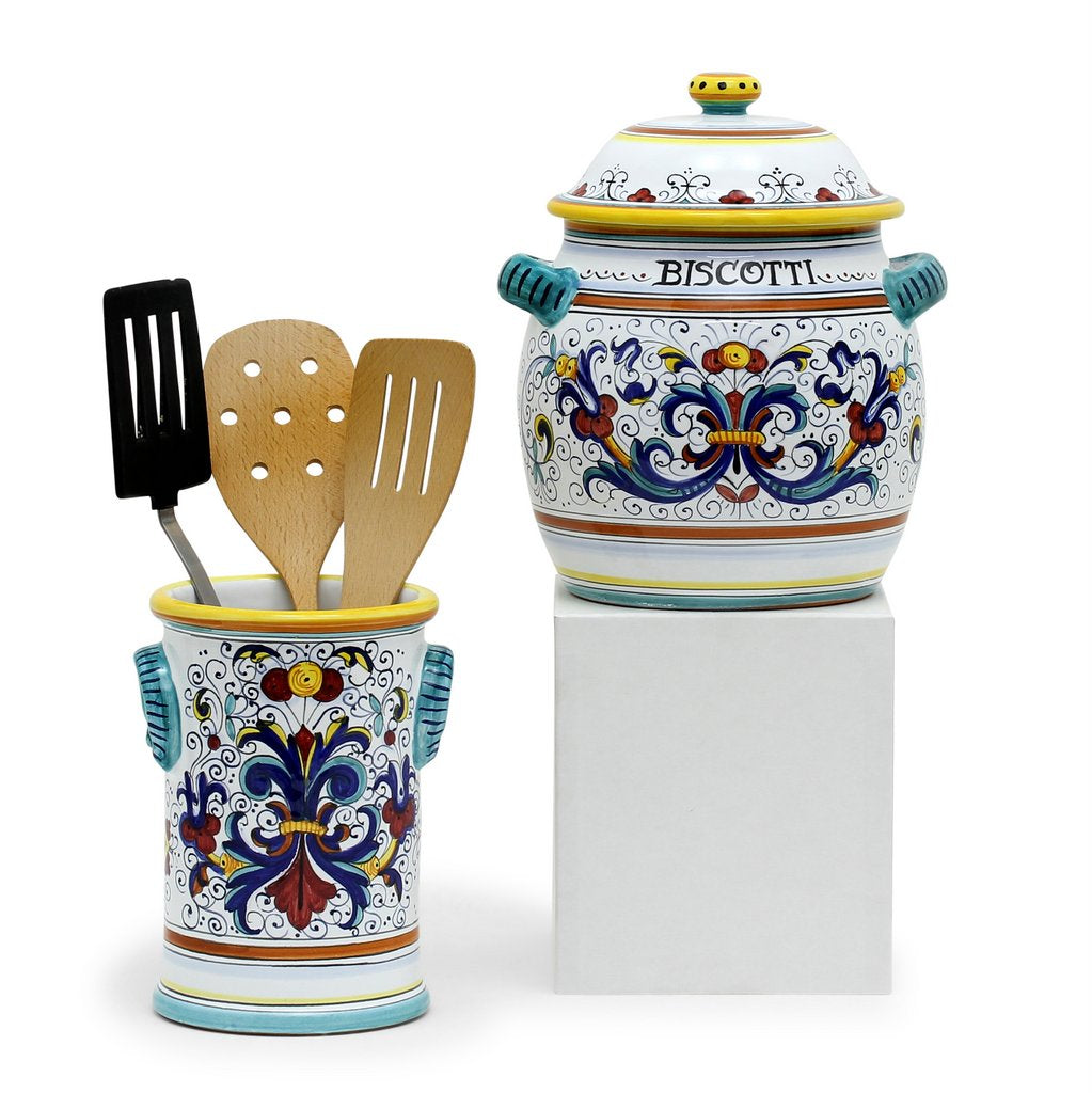 RICCO DERUTA: Bundle with Utensil Holder + Biscotti Jar - Artistica.com