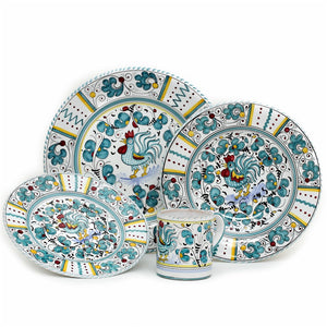 ORVIETO GREEN ROOSTER: 4 Pieces Place Setting