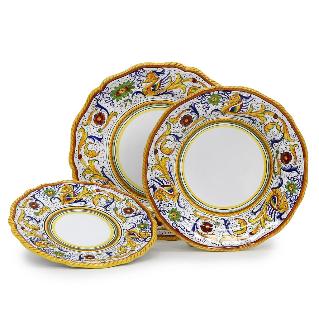 RAFFAELLESCO DELUXE: 3 Pieces Place Setting (White Center) - Artistica.com