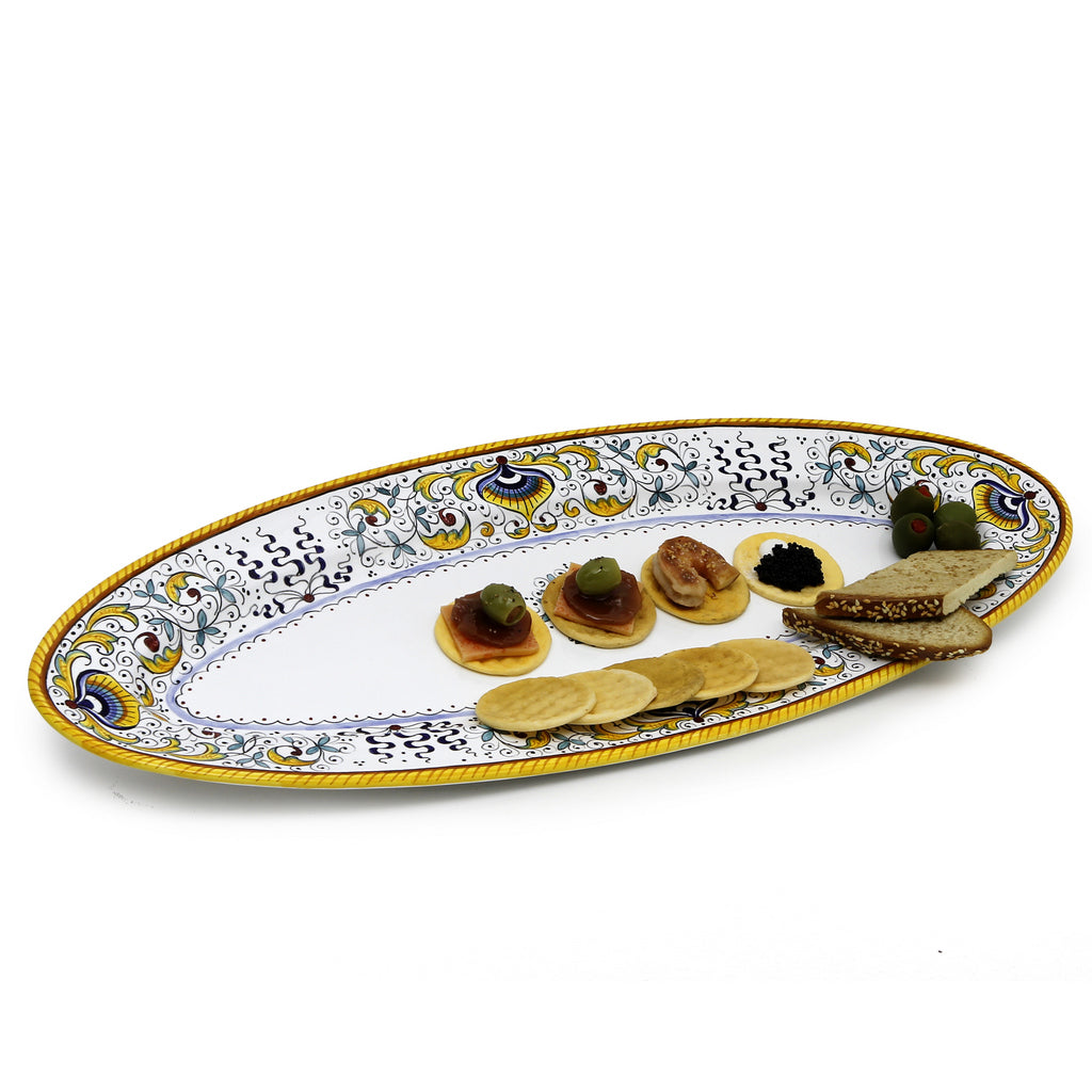 PAVOVE DELUXE: Fish/Hors d&#39;Oeuvres Oval Narrow Platter - Artistica.com