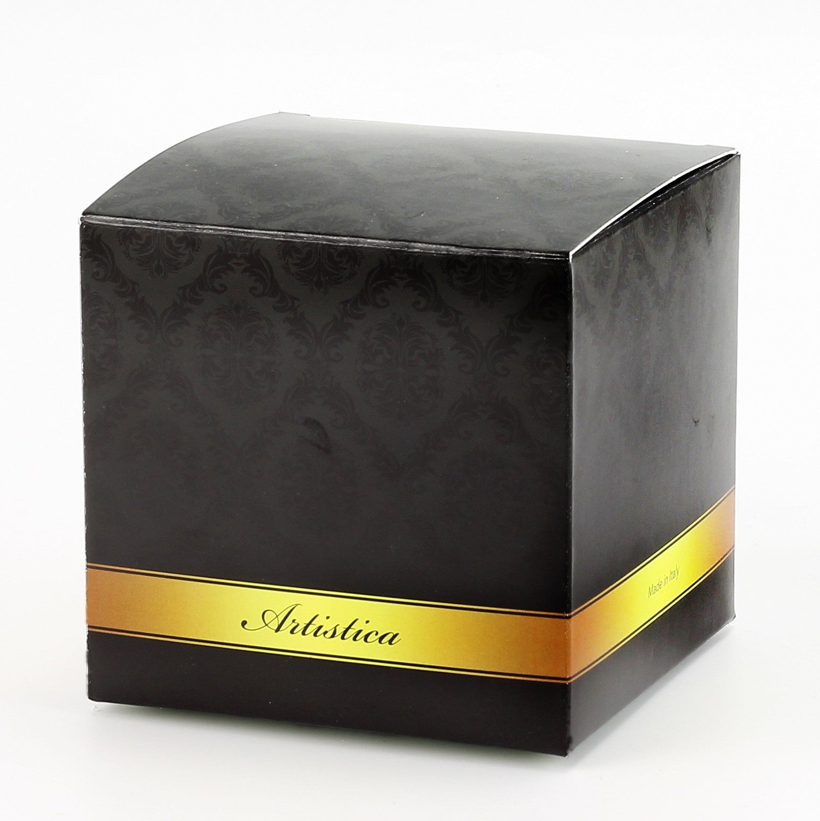 HOLIDAYS DERUTA MILANO: Large Candle Black with Hand Painted Pure Gold Stripes - Artistica.com