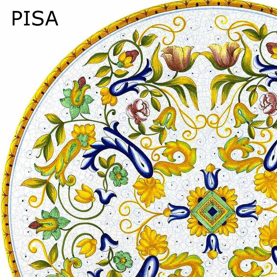 LAZY SUSAN: Ceramic-Stone Rotating Lazy Susan 46" Diam. in Deruta, Italy. - Artistica.com