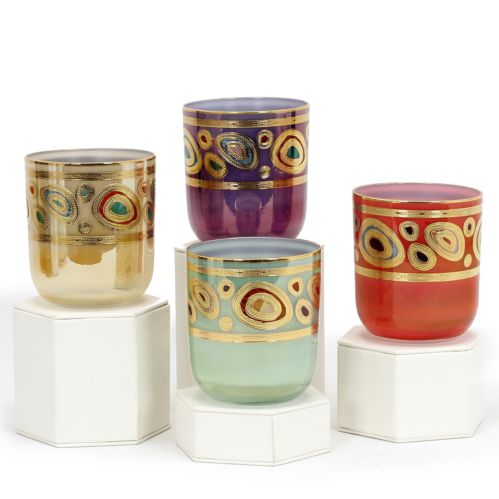 VIETRI: Regalia Water Glass Tumbler (Sold as Set of 4 pcs ~ 1 of each color) - Artistica.com