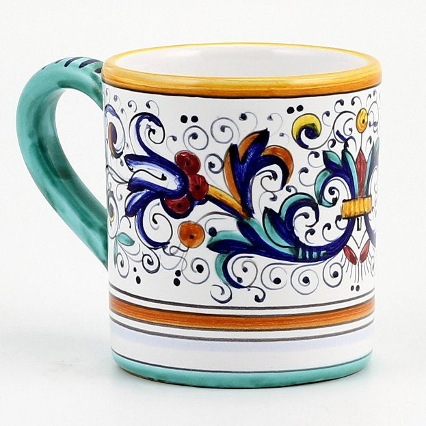 GIFT BOX: DeLuxe Glossy Red Gift Box with Two Mugs and One Ricco Deruta Candle - Artistica.com