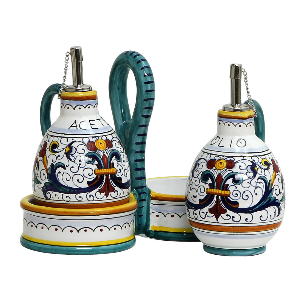 RICCO DERUTA DELUXE: Oil and Vinegar cruets set with caddy (NEW) - Artistica.com