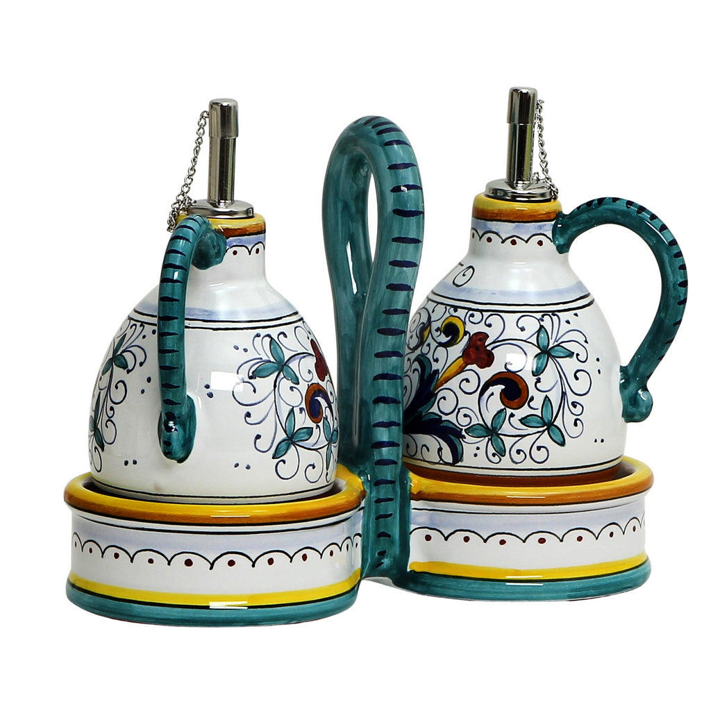 RICCO DERUTA DELUXE: Oil and Vinegar cruets set with caddy (NEW) - Artistica.com