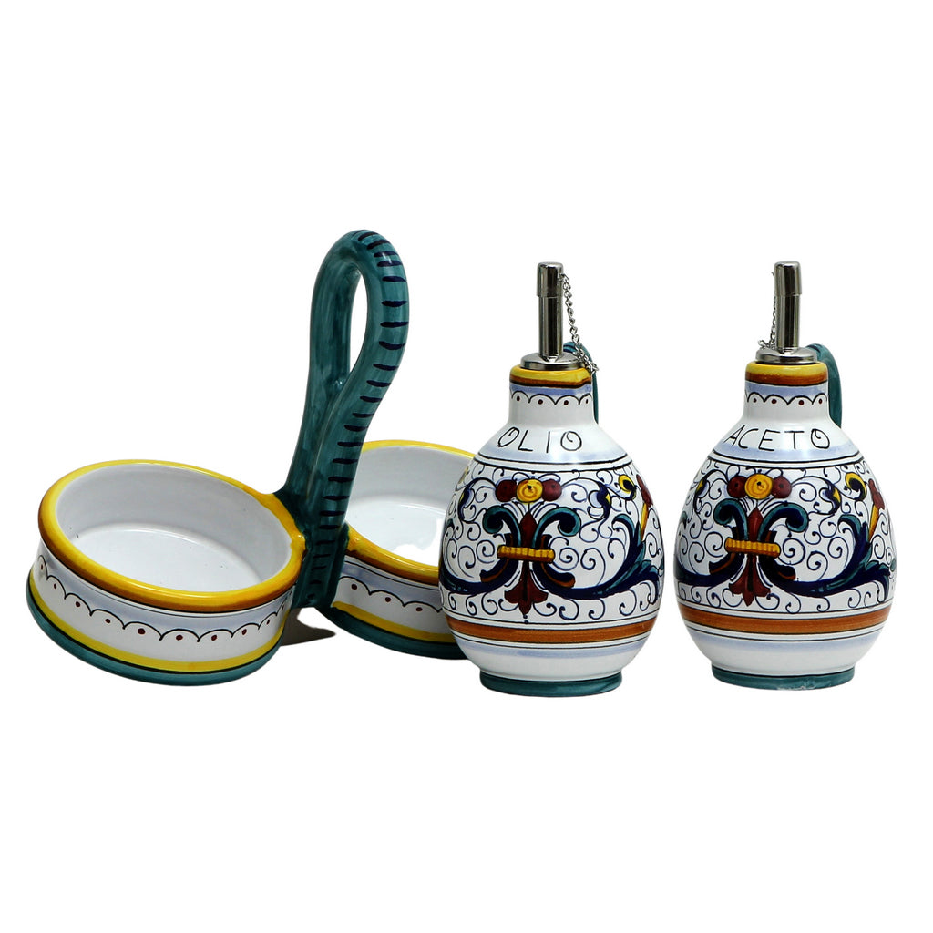 RICCO DERUTA DELUXE: Oil and Vinegar cruets set with caddy (NEW) - Artistica.com